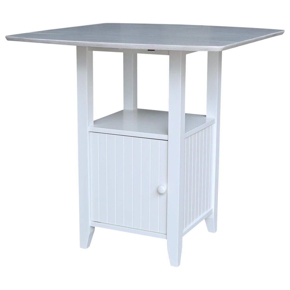 International Concepts Hampton Drop Leaf Bistro Table in Chalk and Antiqued - Table Only, , large