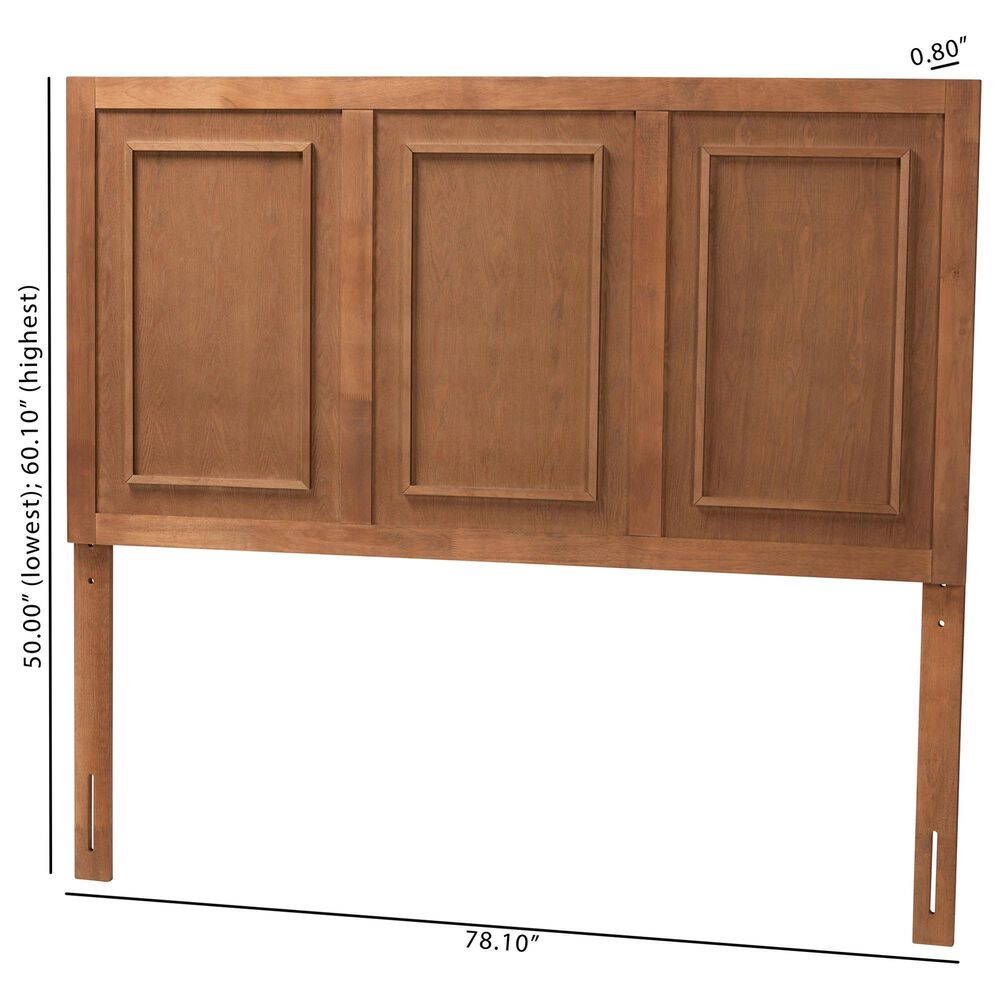 Baxton Studio Giordano King Panel Headboard in Ash Walnut, , large