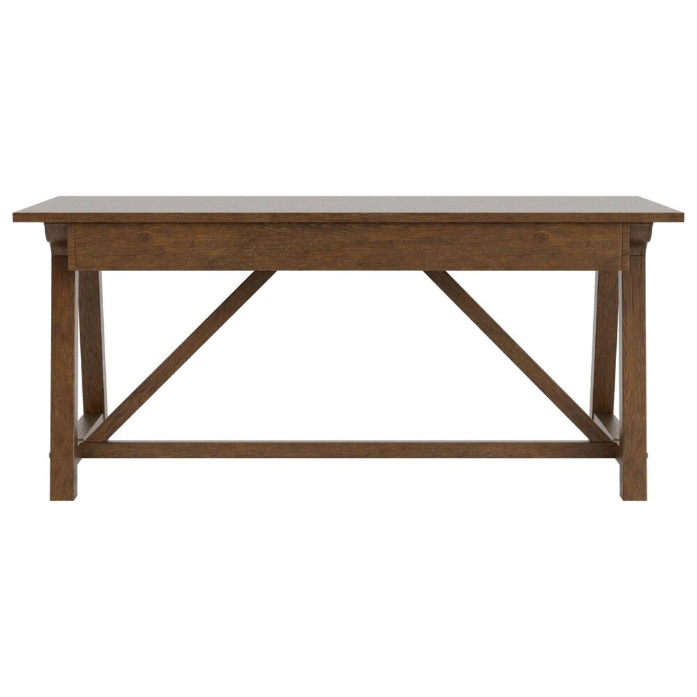 Wycliff Bay Calhoun 2-Piece Writing Desk and Bookcase Set in Whiskey Oak, , large