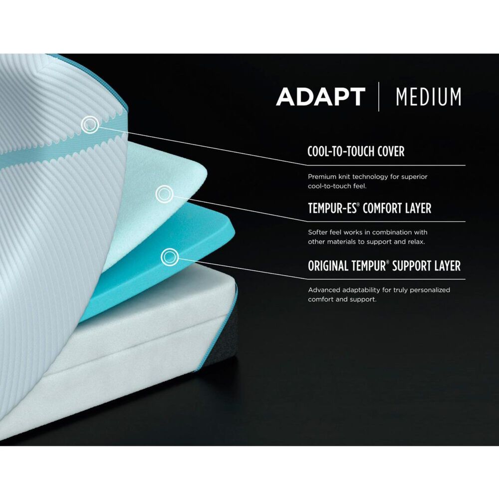 Tempur-Pedic TEMPUR-ADAPT Medium King Mattress with Low Profile Box Spring, , large