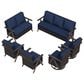 Sunwell Garden 6-Piece Patio Chat Set in Navy, , large