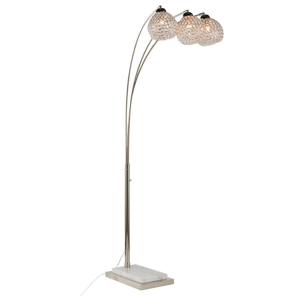Grandview Gallery Willow Floor Lamp in Polished Nickel and White, , large