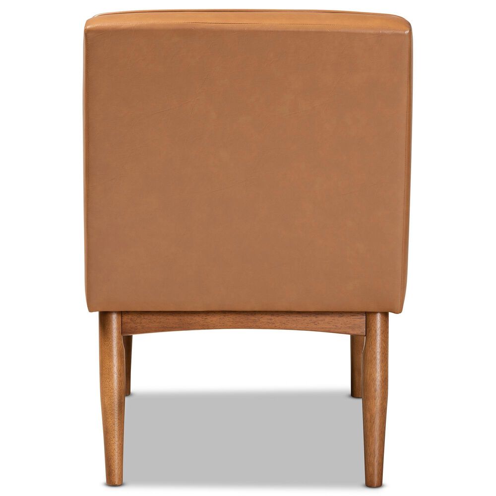Baxton Studio Sanford Side Chair with Tan Cushion in Walnut Brown, , large