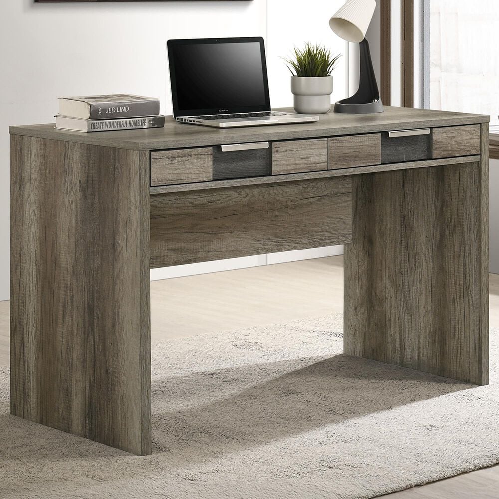 Crown Mark Rangley Writing Desk in Grey and Brown, , large