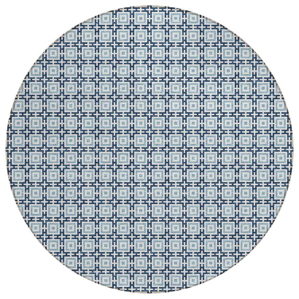 Dalyn Rug Company Marlo 4" Round Navy Indoor/Outdoor Area Rug, , large