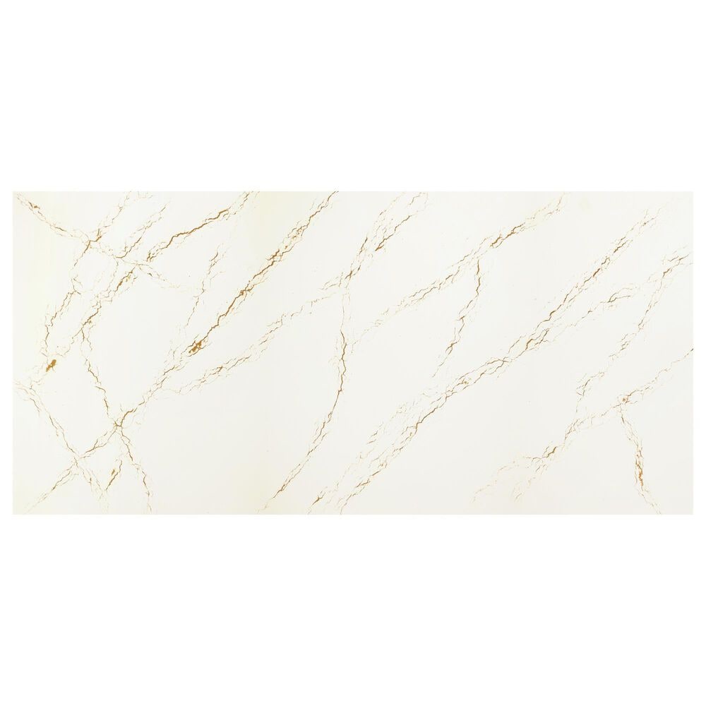 Cambria Luxury Inverness Gold 3cm Quartz Countertop in White and Gold, , large