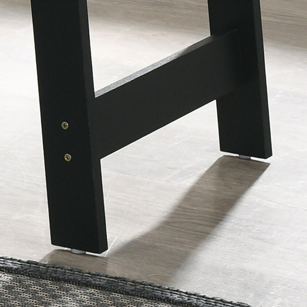 HOMLUX 19" End Table with Faux Marble Top in Black, , large