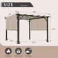 Sunwell Garden 10" x 10" Outdoor Metal Pergola with Canopy Shades in Beige, , large