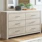 Ashley Senniberg 6 Drawer Dresser in Light Brown and White, , large