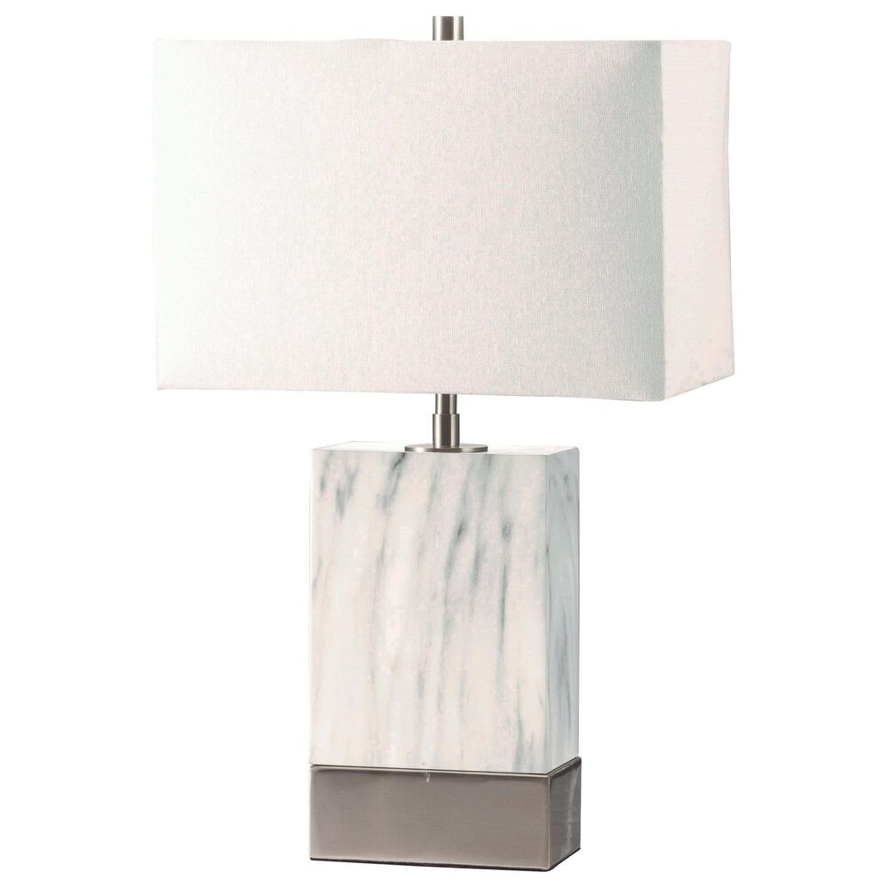 Gunnison Co. Libe Table Lamp in White and Brushed Steel, , large