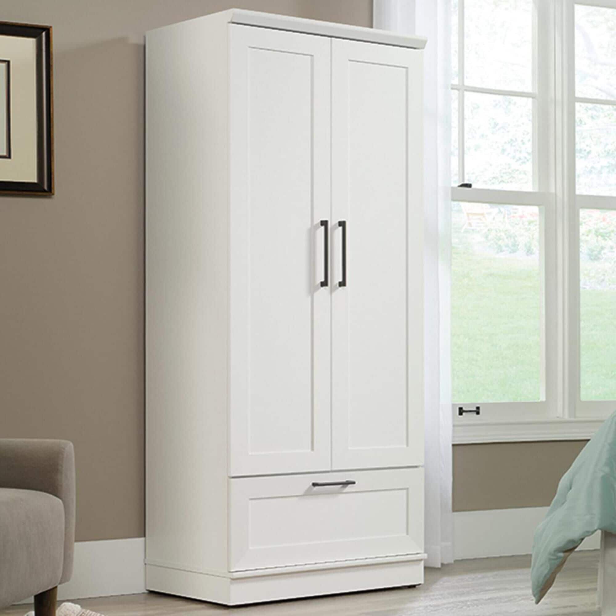 Sauder armoire store white