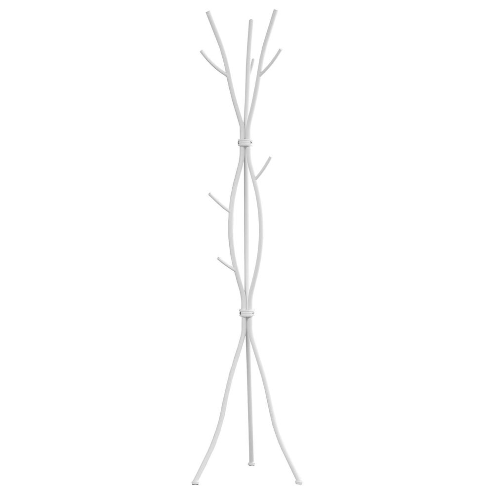 Monarch Specialties Metal Coat Rack in White, , large