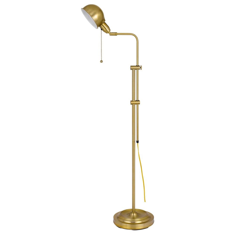 Cal Lighting Croby Pharmacy Adjustable Floor Lamp in Antique Brass, , large