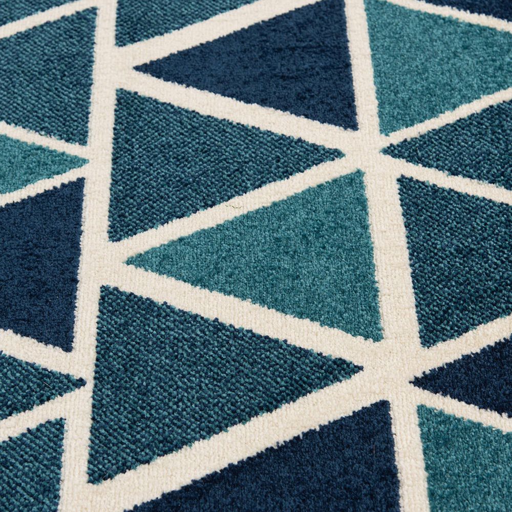 Central Oriental Terrace Tropic Isocele 2346NQ58EC.084 5&#39; x 7&#39;3&quot; Snow and Turquoise Area Rug, , large