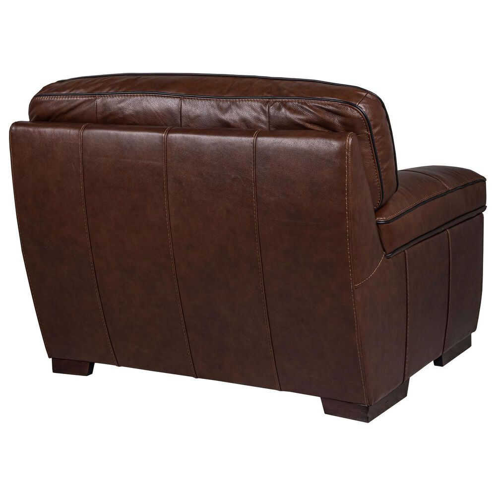 Simon Li 4-Piece Stationary Leather Living Room Set in Longhorn Bramble, , large