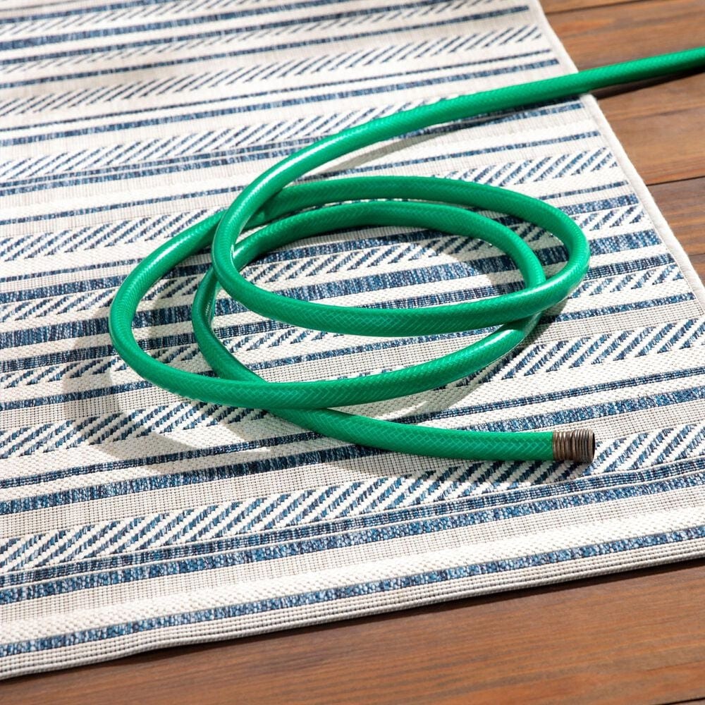 Surya Eagean EAG-2337 Navy, Light Blue, Blue and White 5&#39;3&quot; x 7&#39;7&quot; Indoor/Outdoor Area Rug, , large