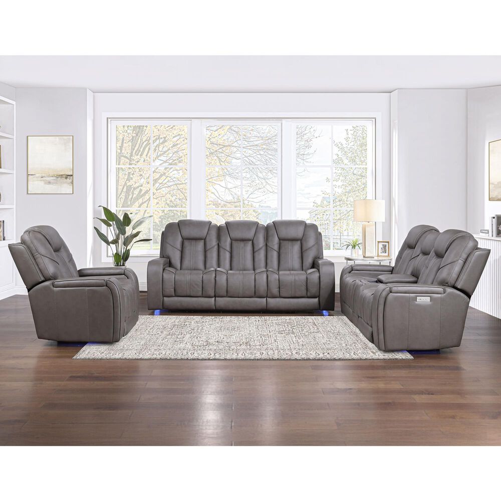 Steve Silver Daniel Triple Power Reclining Sofa in Mossy Gray, , large