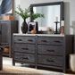 Nicolette Home Plum Creek 6-Drawer Dresser and Mirror in Ravenwood Black, , large