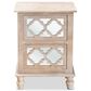 Baxton Studio Celia 2-Drawer Quatrefoil End Table in White Washed Oak, , large