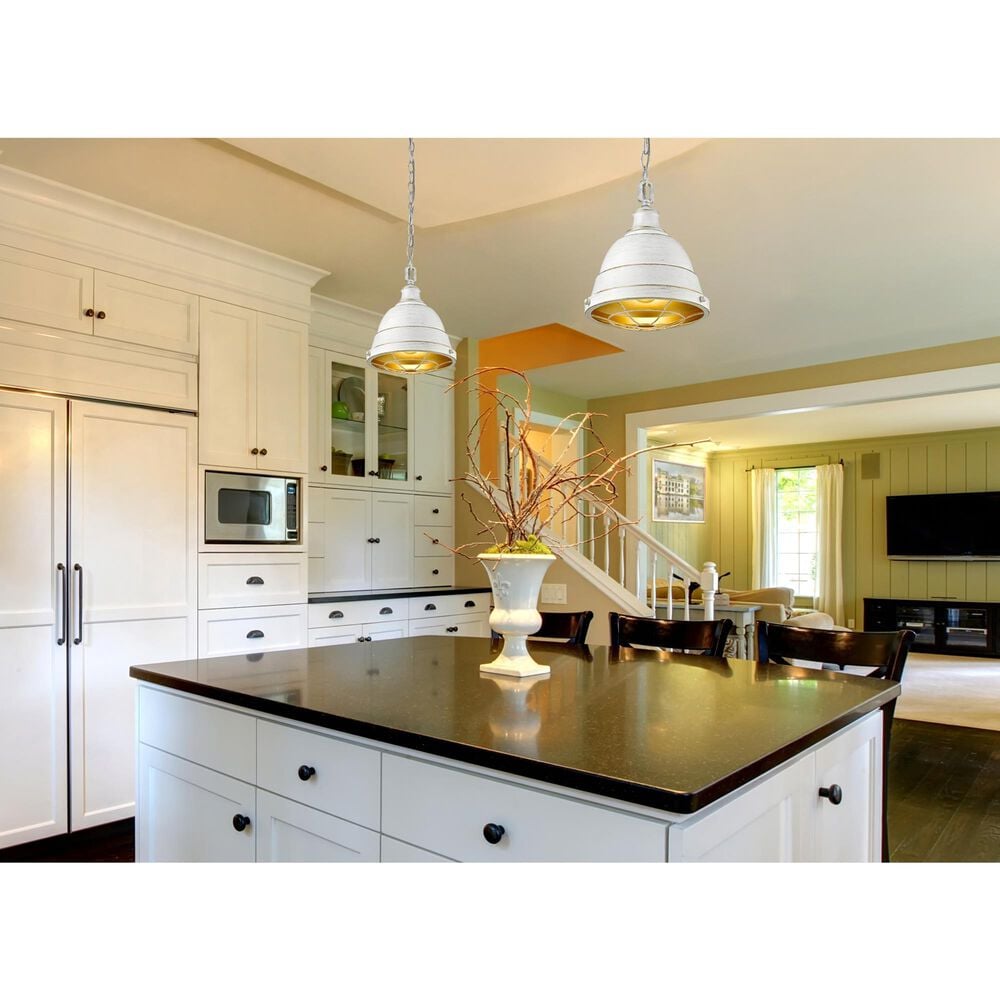 Golden Lighting Bartlett 2-Light Pendant in French White, , large