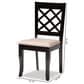 Baxton Studio Verner Side Chair with Sand Cushion in Dark Brown (Set of 2), , large