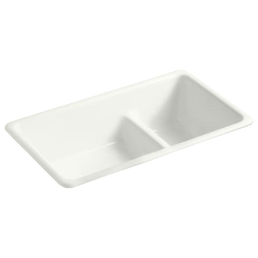 Kohler Iron-Tones Smart Divide 33" Top-Undermount Double Bowl Kitchen Sink in Dune, , large