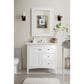 James Martin Vanities Palisades 36" Single Bathroom Vanity in Bright White with 3 cm Eternal Marfil Quartz Top and Rectangular Sink, , large