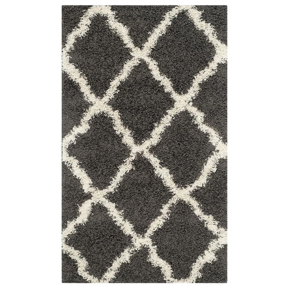 Safavieh Dallas Shag SGD257A-3 3" x 5" Dark Grey/Ivory Area Rug, , large
