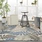 Nourison Aloha Floral 5"3" x 7"5" Grey and Blue Indoor/Outdoor Area Rug, , large