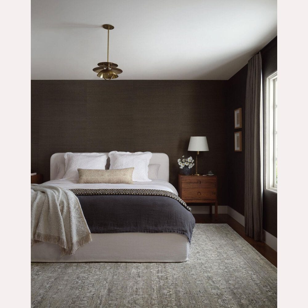 Amber Lewis x Loloi Honora Grey and Beige 3&#39;9&quot; x 5&#39;9&quot; Area Rug, , large