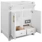 James Martin Bellshire 30" Single Bathroom Vanity in Bright White with Single Hole 3 cm White Zeus Silestone Top and Rectangular Sink, , large