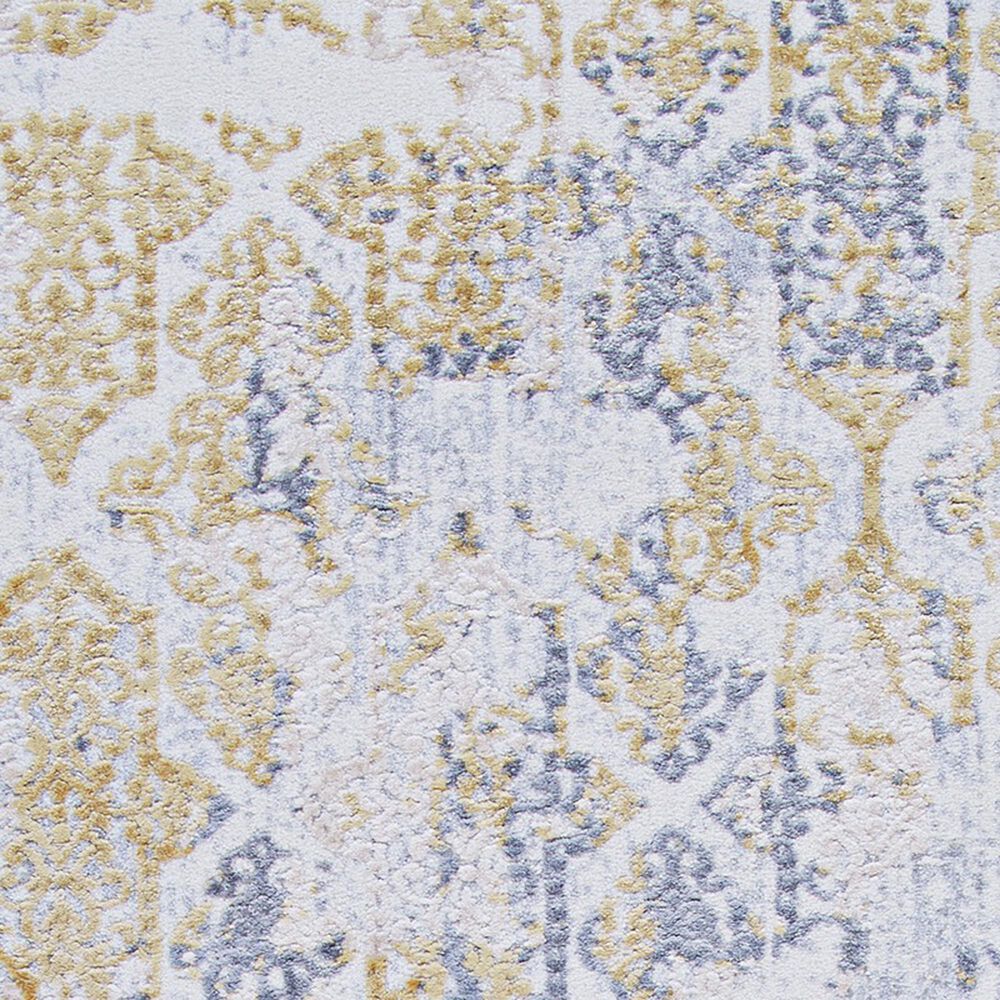 Couristan Calinda Grand Damask 2&#39;3&quot; x 7&#39;6&quot; Gold, Silver and Ivory Runner, , large