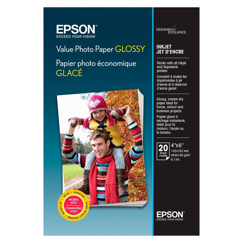 Epson Value Photo Paper Glossy (4 x 6", 20 Sheets), , large