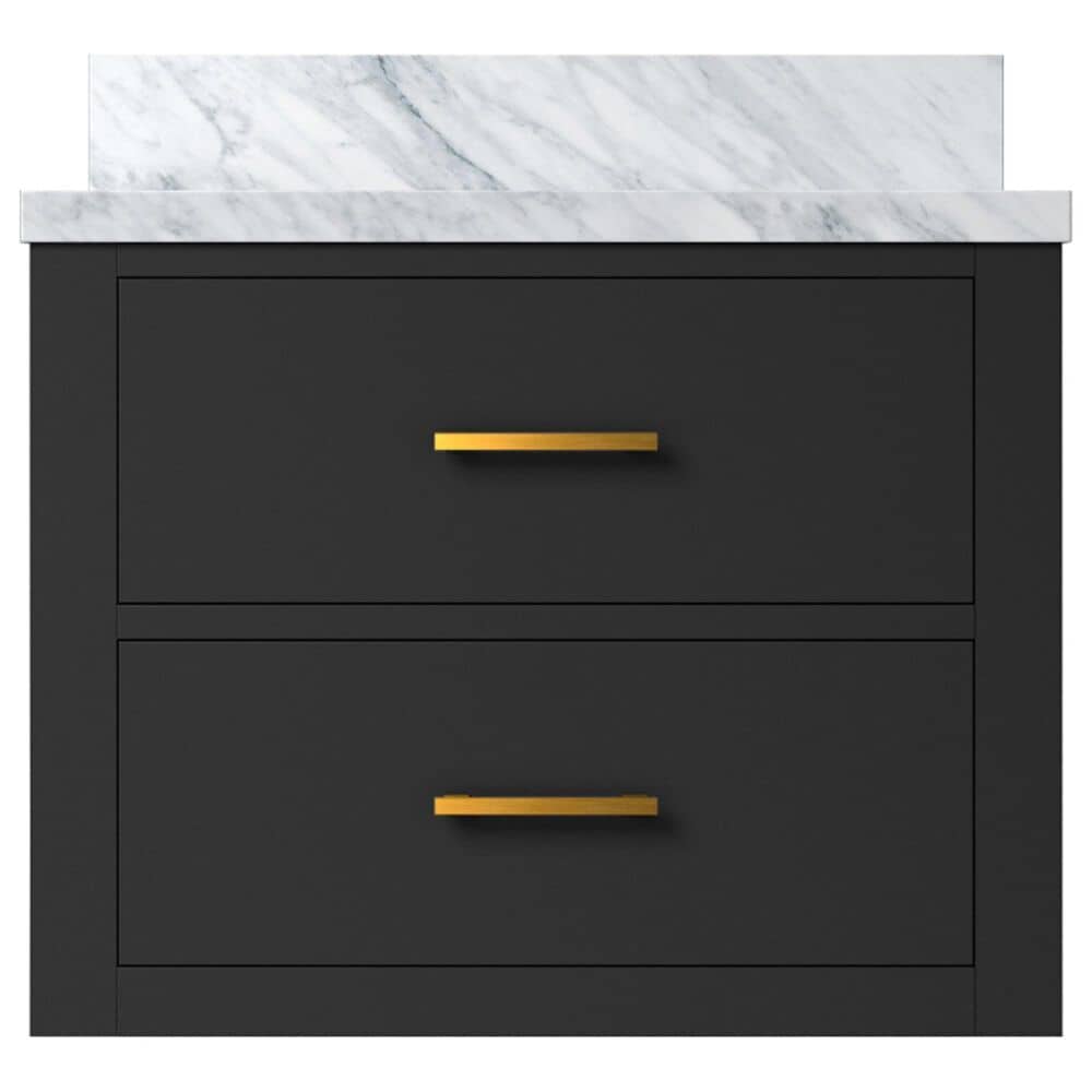 Lexora Home Castor 24&quot; Single Bathroom Vanity in Black with White Acrylic Top and Rectangular Sink, , large