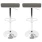 Lumisource Ale Swivel Adjustable Barstool with Grey Seat in Chrome (Set of 2), , large