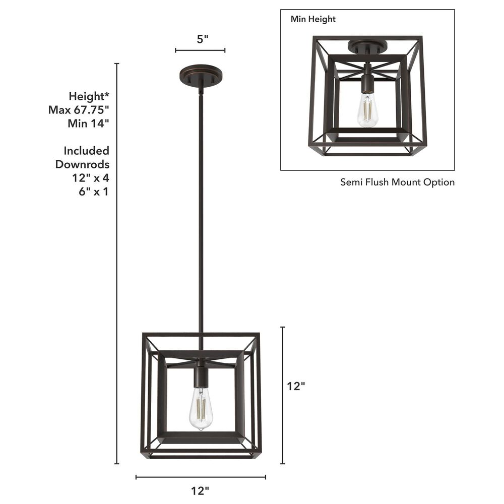 Hunter Doherty 1-Light Pendant in Onyx Bengal, , large