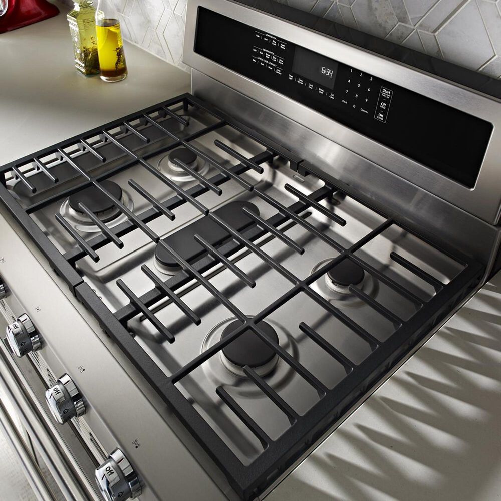 KitchenAid 6.7 Cu. Ft. Freestanding Dual Fuel Double Oven Range NFM