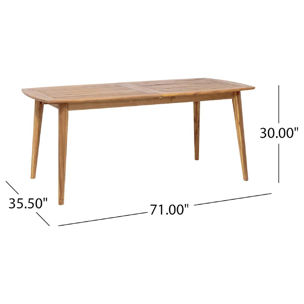 Noble House Stamford Rectangular Patio Dining Table in Teak Brown, , large