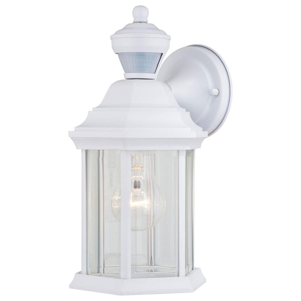 Vaxcel Auburn 6.25" 1-Light Outdoor Motion Sensor Wall Sconce in Textured White, , large