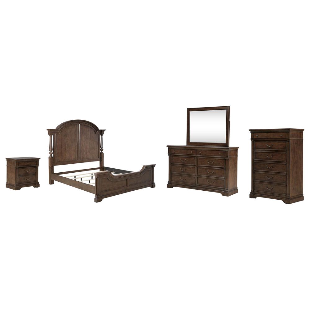 Liberty Furniture Arden Road 5-Piece King Bedroom Set in Satin Cherry, , large