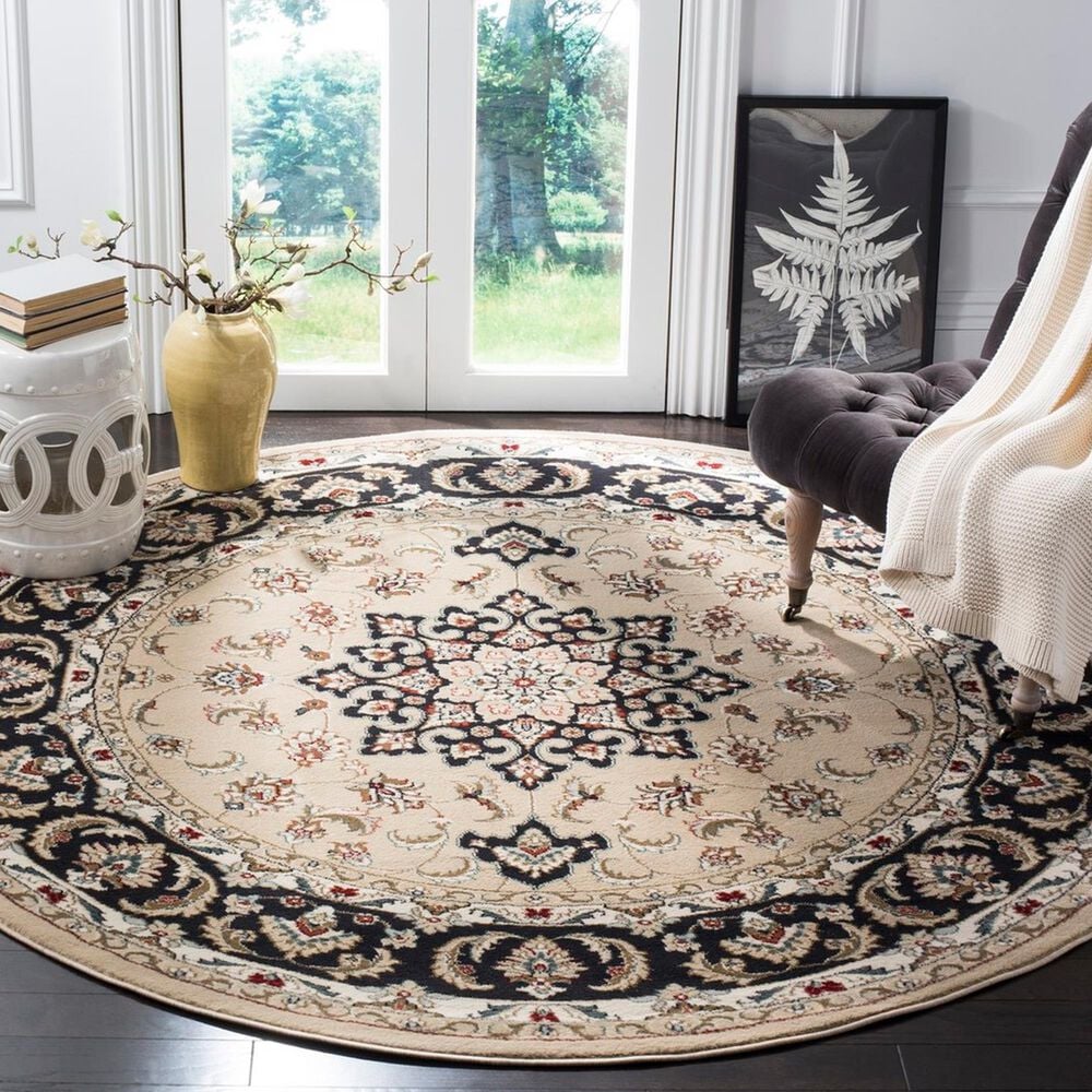 Safavieh Lyndhurst 7&#39; Round Cream and Anthracite Area Rug, , large
