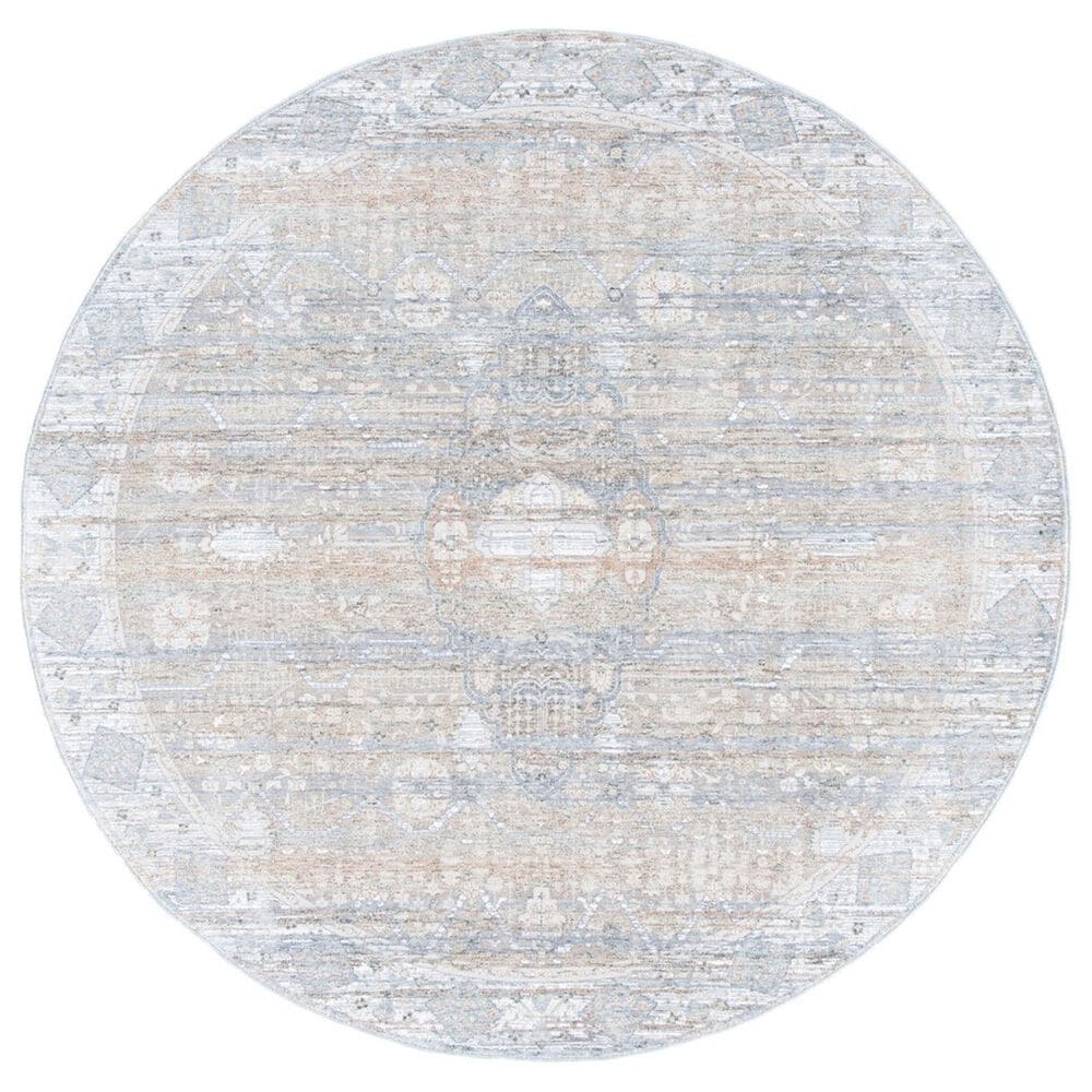 Safavieh Webster WBS328G 6"7" Round Grey and Beige Area Rug, , large