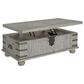 Ashley Carynhurst Lift Top Coffee Table in White Wash Gray, , large
