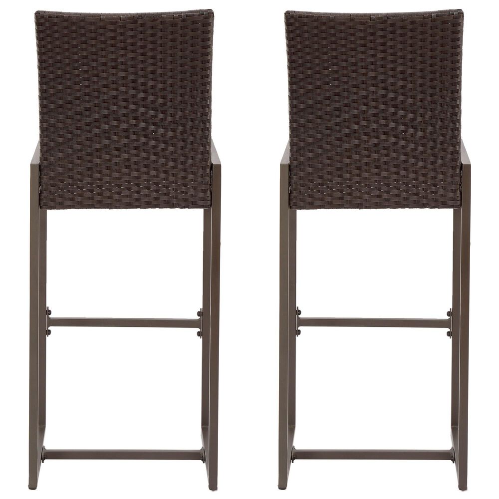 Hearth and Haven Conway Bar Stool in Dark Brown and Black &#40;Set of 2&#41;, , large