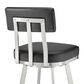 Blue River Benjamin Swivel Counter Stool with Black Cushion in Brushed Stainless Steel, , large