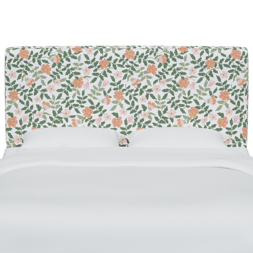 Rifle Paper Co Crafted by Cloth and Company Elly Full Headboard in Aviary Black/Cream, , large