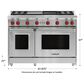 Wolf 48" Liquid Propane Gas Range with Griddle and Grill in Stainless Steel, , large