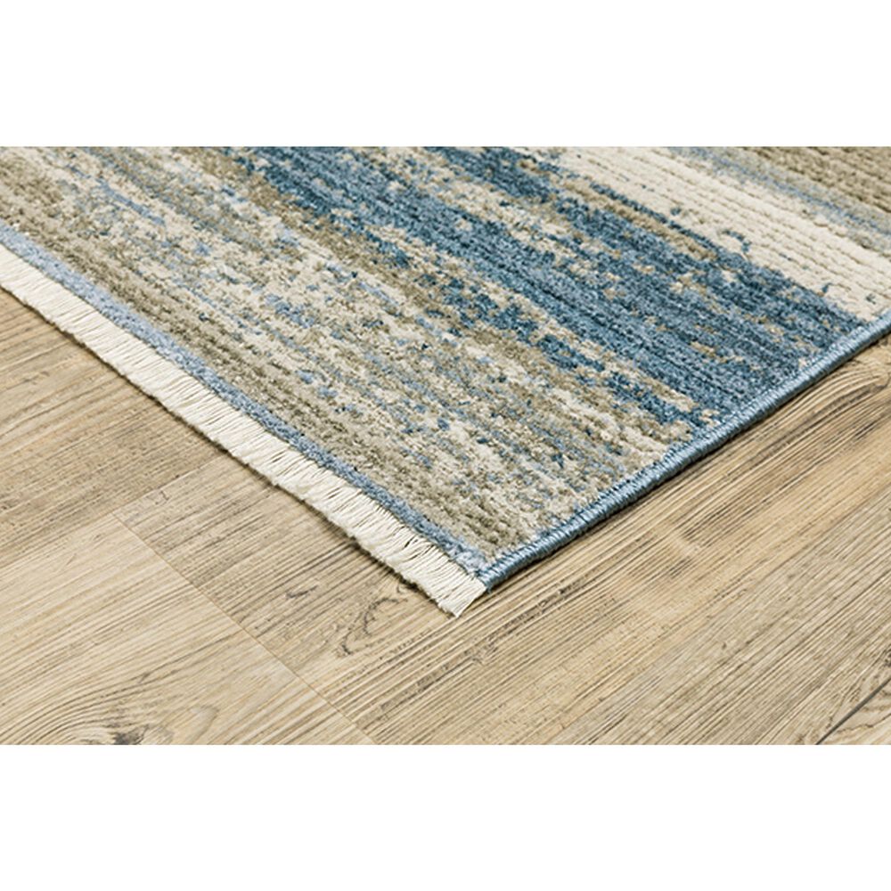 Oriental Weavers Bauer Abstract Stripes 2&#39;3&quot; x 7&#39;6&quot; Blue Runner, , large