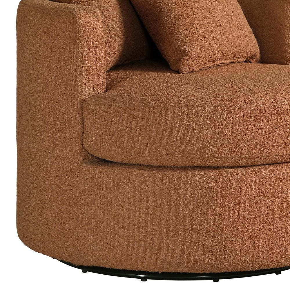 Coaster Debbie Swivel Accent Chair in Burnt Orange, , large