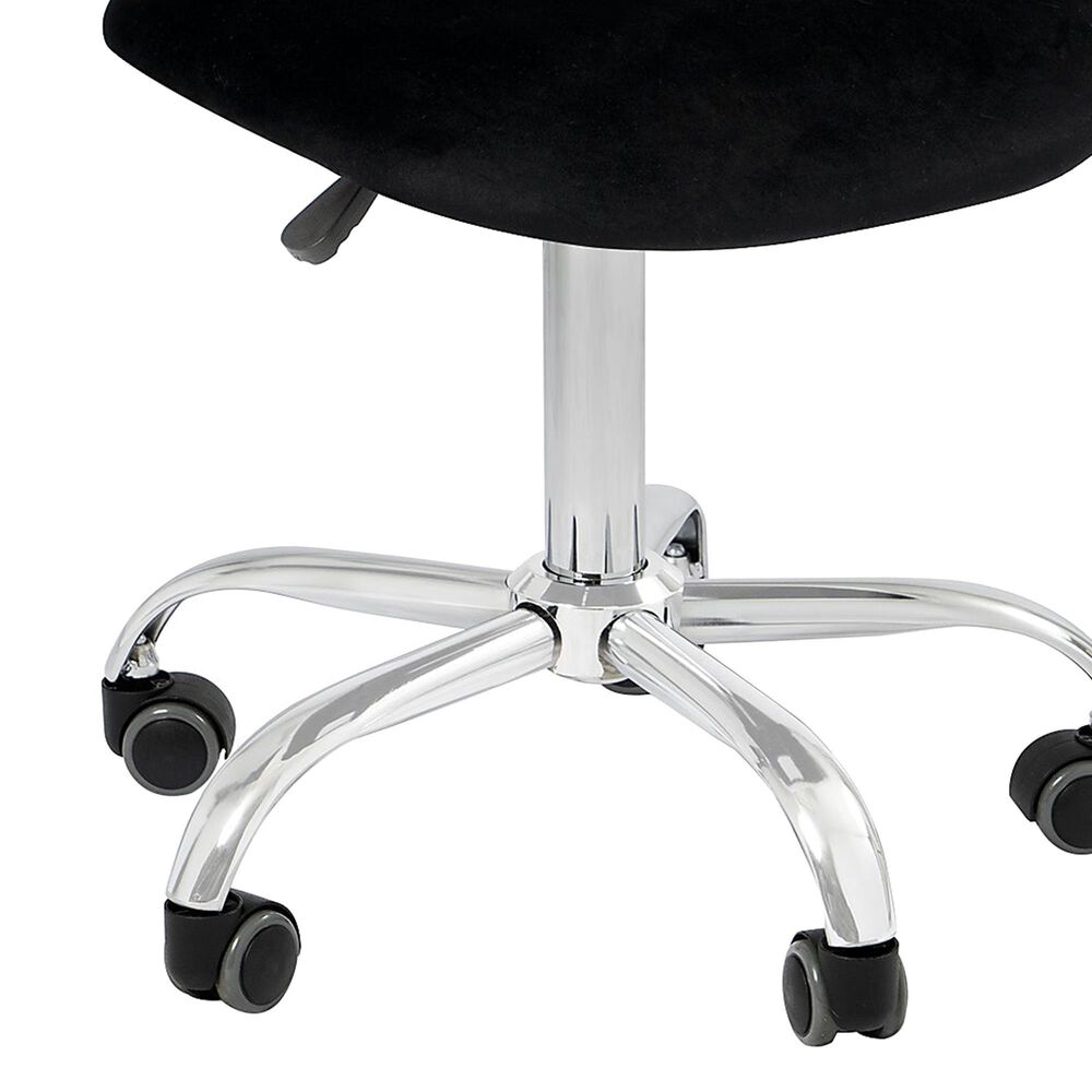 Impressions Vanity Heart Swivel Vanity Chair with Black Cushion in Matte Silver, , large